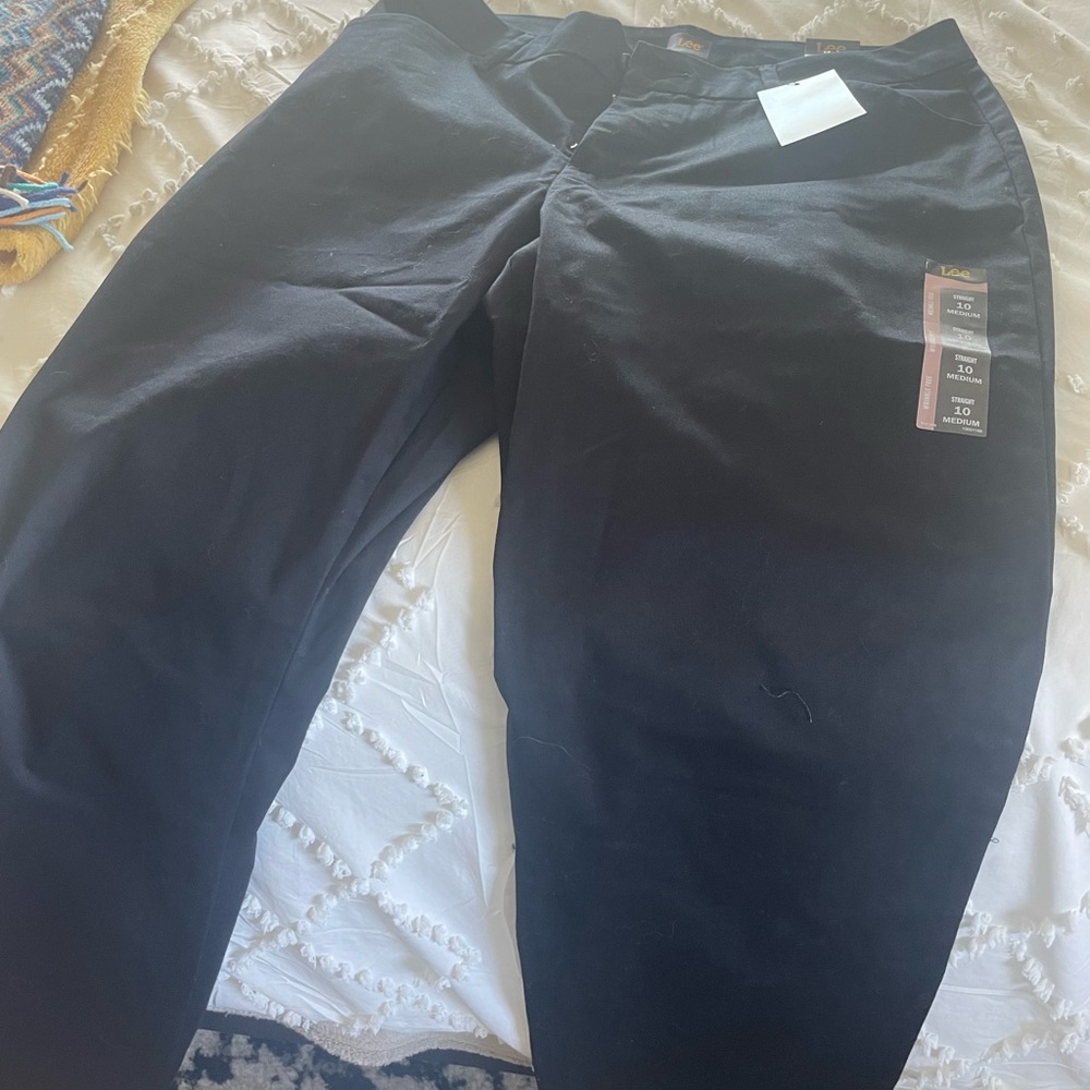 Lee Nwt black pants 10 medium wrinkle free - Picture 3 of 3